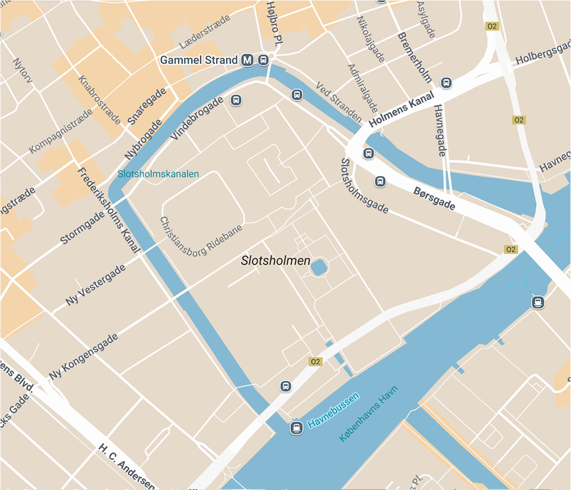 Google streetmap over the venue areas